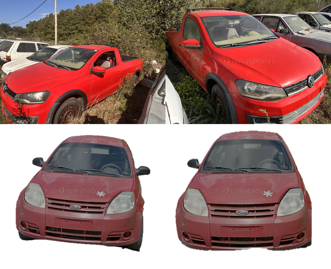 CAMIONETA VOLKSWAGEN MODELO SAVEIRO Y AUTOMÓVIL FORD MODELO KA AÑO 2010